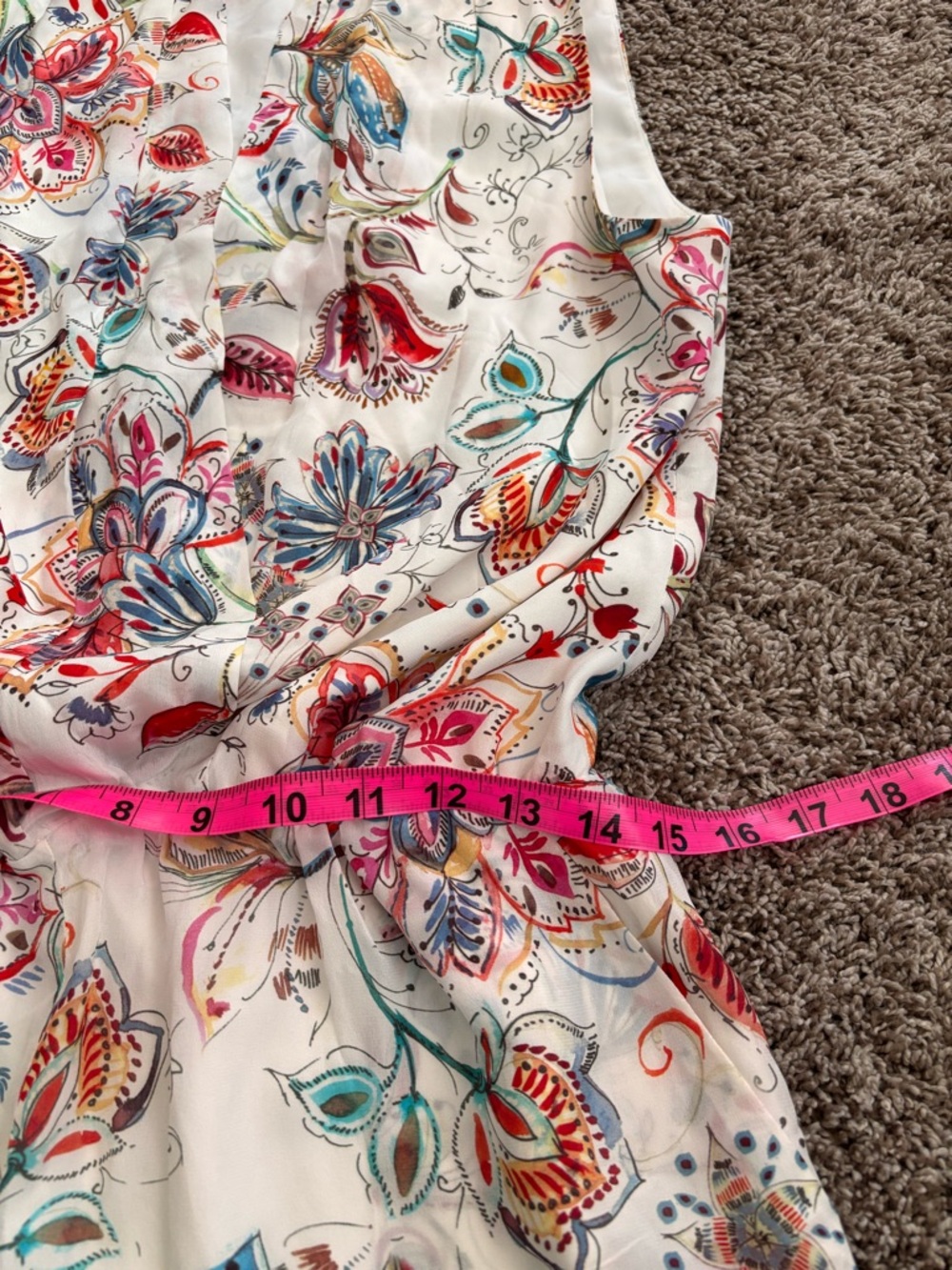 Lavender Brown 100% Silk Floral Romper – NWT | Boho Luxe | Size M - Picture 8 of 9